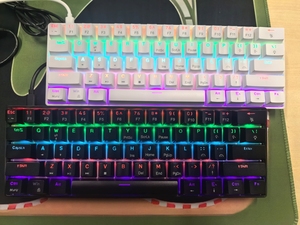 <span class=keywords><strong>Teclado</strong></span> Mecánico para Juegos Blue Switch, <span class=keywords><strong>60</strong></span>%, Compacto, 61 Teclas, Retroiluminación de Arcoíris, Cableado, Blanco, para PC - Product Image 2
