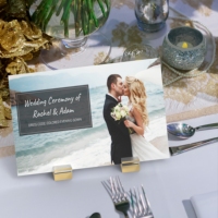Porte-menu personnalisé en acrylique, support de présentation de cartes, pince pour numéro de table, porte-panneau de table pour mariage et banquet