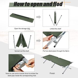 Lit de camping pliable Kango pour adultes, lit tactique robuste avec <span class=keywords><strong>sac</strong></span> de transport, lit de camp portable pour les voyages en plein air - Product Image 2