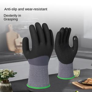 Vente en gros d'usine OEM Gants en <span class=keywords><strong>nitrile</strong></span> à 15 broches antidérapants Revêtement de surface 3/4 Poignet élastique Sans poudre Sans silicone - Product Image 2