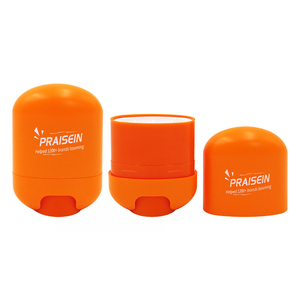 Imballaggio cosmetico arancione personalizzato rotondo contenitore in polvere sfuso vasetto di plastica twist bastoncini per crema solare tubi - Product Image 4