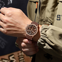 Jam Tangan Pria NIBOSI 2729 Chronograph Quartz Tali Kulit Nilon Bisnis Olahraga Dial Tanggal Bercahaya OEM Multifungsi
