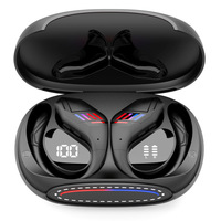 Écouteurs sans fil Bluetooth 6.0 TWS, basses 13 mm, écouteurs sportifs, batterie longue durée 50 mAh, écouteurs ouverts, charge Type C