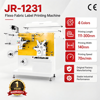 Machine d'impression d'étiquettes textiles flexo 4 couleurs JR-1231 certifiée CE, vitesse de 70 m/min, imprimante d'étiquettes pour vêtements, garantie 1 an