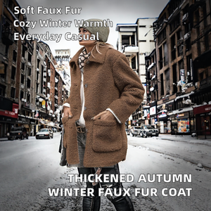 Nuevo Abrigo Grueso de Invierno de Piel Sintética de Zorro, Abrigo Tejido Esponjoso con Acabado Crudo para Mujer - Product Image 2