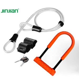 Antivol en acier en forme <span class=keywords><strong>de</strong></span> U JINJIAN 2026 <span class=keywords><strong>pour</strong></span> vélo/moto avec housse en silicone Modèle T610L - Product Image 1