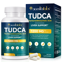 Suplemento de Ácido Tauroursodeoxycólico de 1200 mg para la Salud del Hígado, Marca Privada, Sin Gluten, Vegano, Apoyo al Metabolismo, Cápsulas TUDCA
