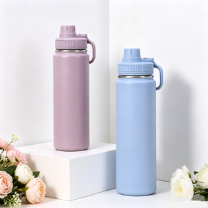 Nuova Bottiglia d'<span class=keywords><strong>Acqua</strong></span> Sportiva in Acciaio Inox a Doppia Parete con Isolamento Sottovuoto, <span class=keywords><strong>Forma</strong></span> a Proiettile, 710ml, Incisione Laser - Product Image 1
