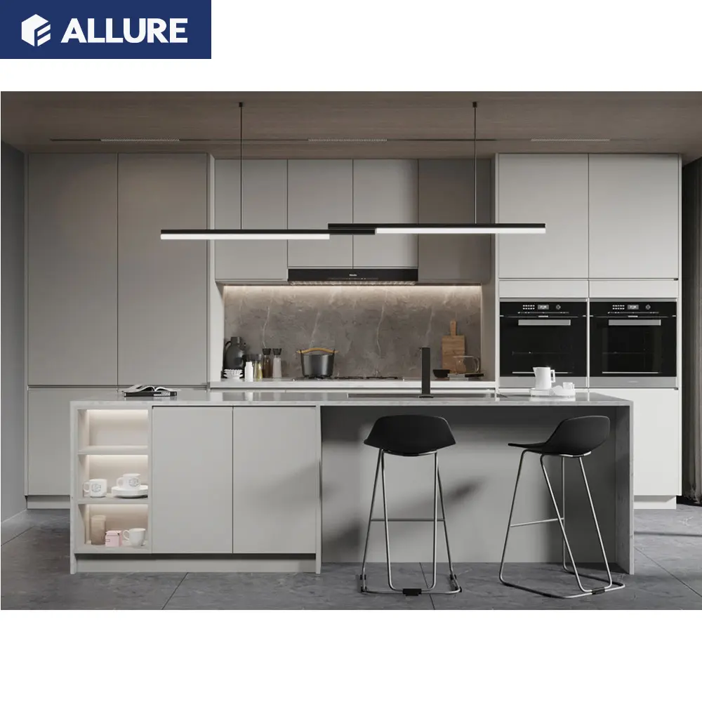 Allure wholesale china hangzhou luxury european australian style frameless dining room kitchen cabinet parts