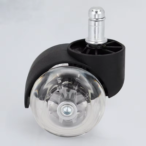 Silent Clear PU Office Chair Casters Replacement 2 Inch Heavy Duty Twin <b>Wheel</b> Swivel Furniture Casters for Hardwood Floors - Product Image 2