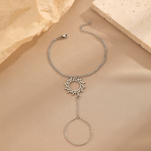 Pulsera de Moda para Mujer, Tono Dorado, Cadena con Diseño de Sol, Joyería Elegante para Uso Diario o Fiestas, Regalo de Moda - Product Image 4