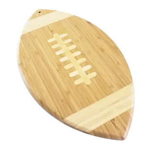 Placa de cortar madeira, blocos de cozinha, forma de futebol, bambu, servidor, bandeja, corte, queijo