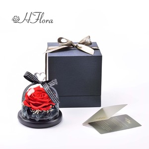 Cadeau exquis <span class=keywords><strong>de</strong></span> luxe personnalisé pour toujours <span class=keywords><strong>éternel</strong></span>le fleur <span class=keywords><strong>de</strong></span> rose préservée en verre pour la Saint-Valentin cadeau - Product Image 3
