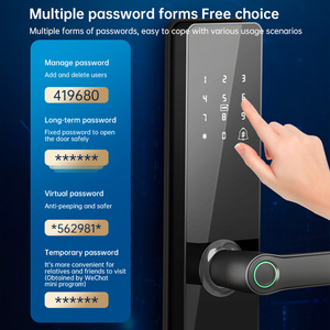 Serrure de porte intelligente KERUI TTLcok, universelle pour <span class=keywords><strong>la</strong></span> maison et l'hôtel, sécurité électronique, contrôle par application, empreinte digitale/mot de passe/clé/carte - Product Image 3