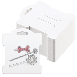 Carte de présentation pour pinces à cheveux, 3,25x3,75 pouces, support rectangulaire blanc pour bijoux, accessoires pour cheveux pour femmes - Product Image 5