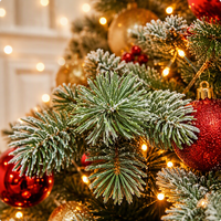 Sapin de Noël artificiel en PE/PVC 1,8m-2,1m, faux pin de luxe au toucher réaliste pour vitrine de centre commercial, décoration de fêtes