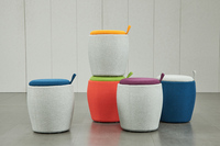 Vente en gros Pouf rond poufs pouf repose-pieds siège canapé couleur stockage coffre tabourets en tissu pour salon canapé