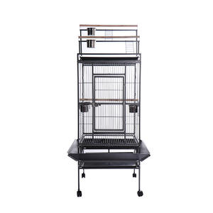 Vendita direttamente in fabbrica grande gabbia di uccelli pappagallo di lusso in metallo nero gabbia di allevamento uccello piccione casa con ruote - Product Image 3