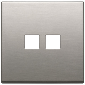 Placca da parete piatta in nichel spazzolato 2Mx2, lunghezza 9,5 pollici, altezza 1,4 pollici, copertura per doppio interruttore - Product Image 1