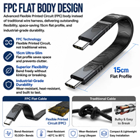 LUNG KAY PD 3.1 240W USB4 FPC Kabel 40Gbps Ultra-Speed 15cm Kurzes USB-C zu C Datenkabel für Tragbare SSD Powerbank OEM Anpassbar
