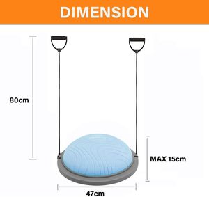 Wellshow Half Balance Ball Trainer Pelota <span class=keywords><strong>de</strong></span> ejercicio con bandas <span class=keywords><strong>de</strong></span> resistencia Bomba <span class=keywords><strong>de</strong></span> pie Medio ejercicio Pelota <span class=keywords><strong>de</strong></span> <span class=keywords><strong>yoga</strong></span> para entrenamiento <span class=keywords><strong>de</strong></span> equilibrio - Product Image 2