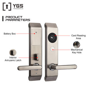 YGS Smart Electric Powered Hotel Safe Cerraduras de puerta de acero inoxidable con tarjeta IC de aplicación Tuya y llave de emergencia 3 Método de desbloqueo - Product Image 2