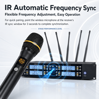 Système de microphone sans fil UHF 4 canaux UGX-4G avec 4 microphones de conférence à col de cygne - Ensemble de microphones de podium professionnels pour bureau