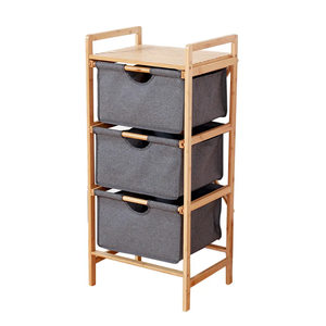 Slim 3 sezione vendita multifunzione OEM Rack 3 cassetti cesto della biancheria cesto in legno di bambù cassetto angolo <span class=keywords><strong>bagno</strong></span> mobili - Product Image 1