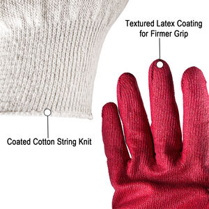 10-Pair Pack Red <strong>Nitrile</strong> Coated Work <strong>Gloves</strong> Latex Dipped Garden Protective Gear for General Purpose - Product Image 5