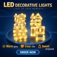 Lumières LED blanches en forme de lettres et de chiffres, design cœur, pour propositions romantiques, anniversaires, décoration d'ambiance, éclairage décoratif