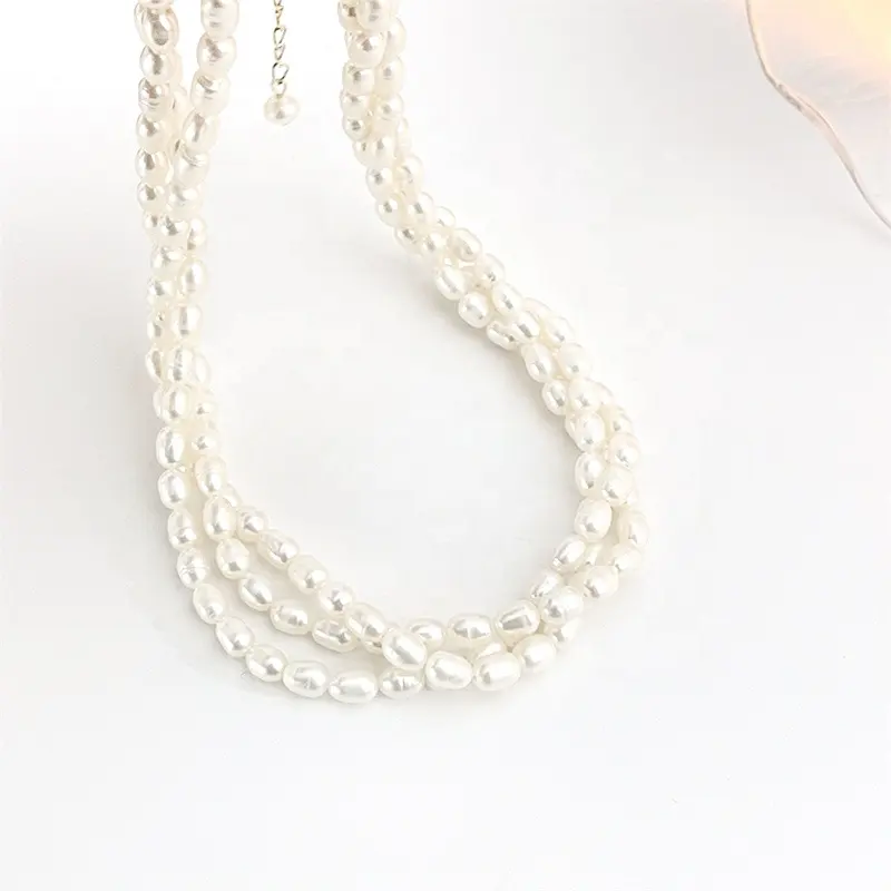 Ожерелье с жемчугом в стиле барокко, ожерелье с многослойной цепочкой