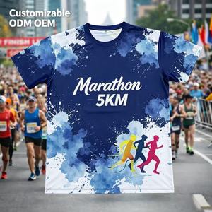 Camisetas de Running para Maratón al por Mayor, Camisetas Publicitarias con Impresión 3D, Camisetas de Poliéster con Logotipo Personalizado, Camisetas Blancas para Sublimación - Product Image 1