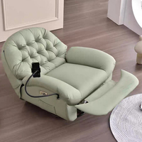 Fauteuil de salon pivotant à 360° avec fonction de balancement, structure en bois, revêtement en cuir, commande manuelle, réglable, avec repose-pieds