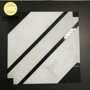 Đá Cẩm Thạch Trắng Desgin mới với đường màu đen gạch khảm vuông để trang trí nội thất - Product Image 1