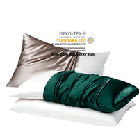 19mm22mm25mm Design boîte-cadeau en gros personnalisé véritable taie d'oreiller en Satin de soie pure soie 100% taie d'oreiller en soie de mûrier avec fermeture à glissière