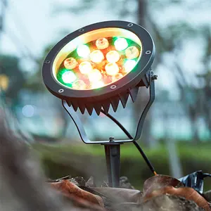 Penggunaan luar ruangan tahan air lampu sorot Ip65 Led 24w RGB DMX banjir luar ruangan RGB proyeksi lampu pohon tahan air lampu banjir led