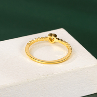 Bagues de mariage tendance pour femmes en laiton plaqué or 18 carats avec zircon cubique en forme de cœur, nouveauté 2021, vente en gros