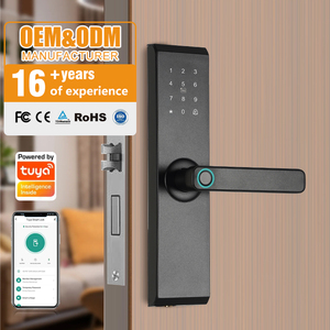 מנעול דלת חכם זיהוי טביעת אצבע כניסה ללא מפתח Tuya WIFI שלט רחוק מנעול אבטחה דיגיטלי לדלתות עץ - Product Image 1