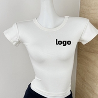 Geribbeld Katoenen Dames T-Shirt Groothandel Hoge Kwaliteit Zwaargewicht Gepersonaliseerde Crop Getailleerd T-Shirt Voor Mannen