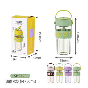 Happy Time Fruit Infusion Pitcher <b>750ml</b> Tritan Portable <b>Water</b> <b>Bottle</b> For Women Travel Cute Design - Product Image 5