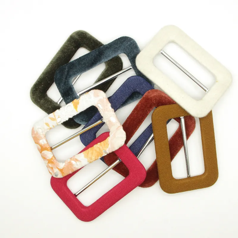 Boucle de ceinture épaisse en acier plat, accessoire personnalisé en métal vierge pour manteau, boucle couvert pour fabrication de ceinture, prix d'usine