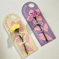 Carte porte-fleur à tige unique avec poignée, carte de vœux pour fleurs séchées, boîte cadeau pour bouquet de fleurs de la Fête des Mères