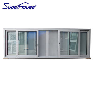 Miami Dade Slider Impact Sliding <span class=keywords><strong>Window</strong></span> Hurricane Impact Windows dengan Shutters - Product Image 5