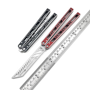 Couteau en aluminium SF Megalodon, personnalisable, non affûté, outil d'entraînement pour manœuvres complexes et entraînement tactique, <span class=keywords><strong>Balisong</strong></span> - Product Image 1
