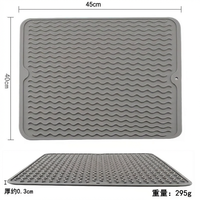 Grand tapis de séchage de vaisselle en silicone à motif ondulé, dessous de plat antidérapant résistant à la chaleur pour comptoir de cuisine, évier, facile à nettoyer, pliable
