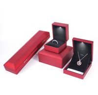Kotak Perhiasan LED Terlaris untuk Cincin Kalung Pertunangan, Kotak Kemasan Perhiasan dengan Lampu LED untuk Wanita