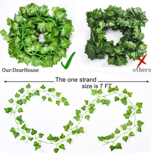 Xinlei Artificial Ivy <b>Leaves</b> 2.0M Hanging Plant Vine Fake Greenery <b>Wall</b> <b>Decor</b> For Home Interior Decoration - Product Image 2