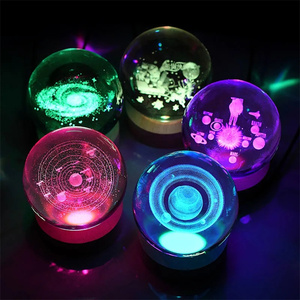Cambio multicolor RGB 3D bola de cristal LED luz de noche hogar dormitorio decoración USB Plug-In lámpara de noche niños pareja regalos - Product Image 5