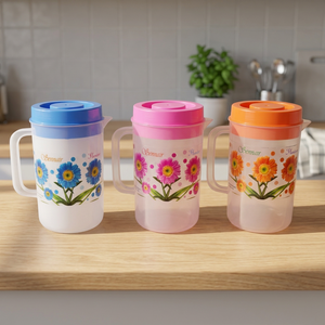 Jarra de Agua de Plástico con Tapa, Diseño Minimalista, 2L, Apta para Alimentos, con Asa, Antiderrames, para Uso Diario en el Hogar y la Cocina - Product Image 3