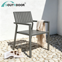 Ensemble de chaises d'extérieur modernes avec accoudoirs, chaises empilables en plastique et bois contemporaines pour jardin, hôpital, salon, chambre, école, parc
